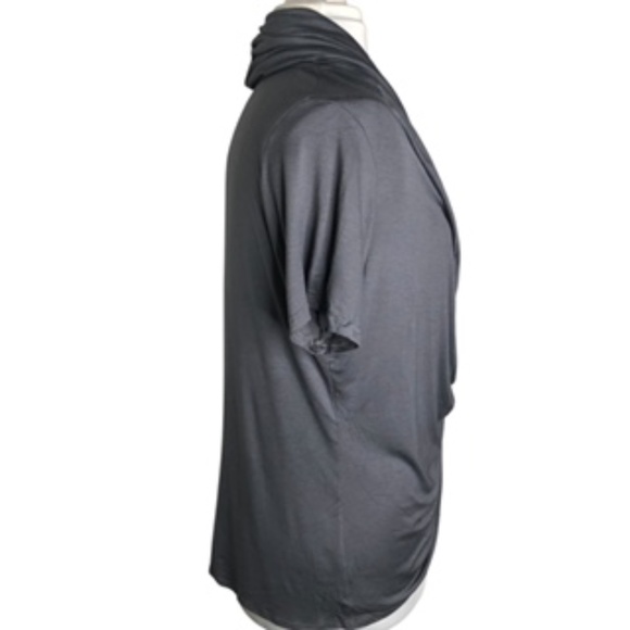 NWOT Olivia Moon Faux Cross Front Drape Style Relaxed Fit Blouse Size L - Picture 4 of 8